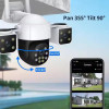 V380-A10 ТРОЙНА IP Камера ( APP:V380PRO) Въртяща водоустойчива WiFi камера с 3 обектива