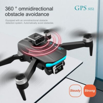 Дрон S132 Aerial Drone 4K HD GPS с 3 лещи сгъваем с калъф за носене и 1 батерия Дрон S132 Aerial Drone 4K HD GPS с 3 лещи сгъваем с калъф за носене и 1 батерия