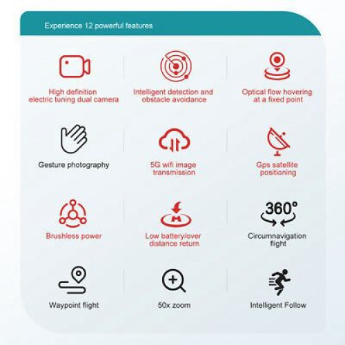 Дрон S132 Aerial Drone 4K HD GPS с 3 лещи сгъваем с калъф за носене и 1 батерия