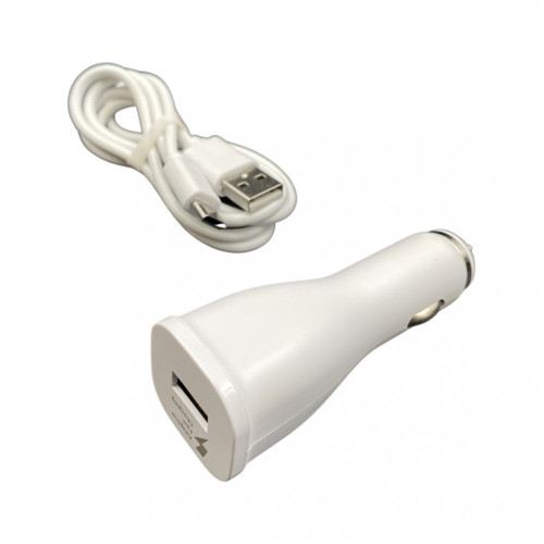 Зарядно за кола OR S8 2в1 Зарядно USB - C за Samsung кутия - Бял
