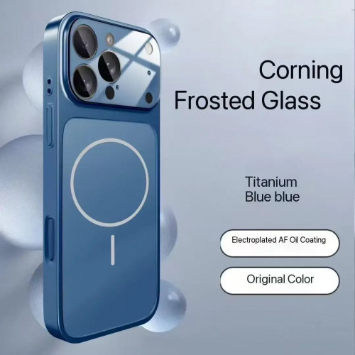 Magsafe кейс твърд гръб и TPU рамка TP-90 за iPhone 16 Pro Max - Син