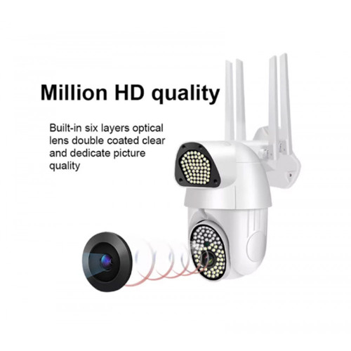 IP Камера Q135 3MP 1080P ( APP:V380PRO ) HD 360 градуса с микрофон и високоговорител и LED светлина