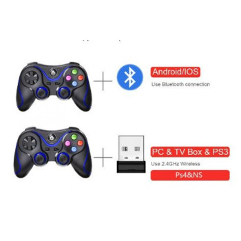 V8 Безжичен Bluetooth контролер за игри със стойка връзка с мобилен телефон Android / Apple ios