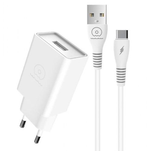 WUW T82 2.1A Зарядно с кабел USB към Type-C 1M