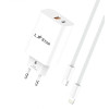 L✮Star 45W 2в1 LS56 2изх. PD(25W)+QC3.0(20W)+кабел USB-C към USB-C