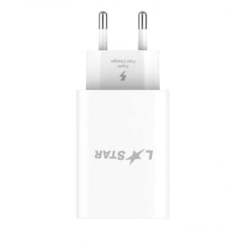 L✮Star 45W 2в1 LS56 2изх. PD(25W)+QC3.0(20W)+кабел USB-C към USB-C