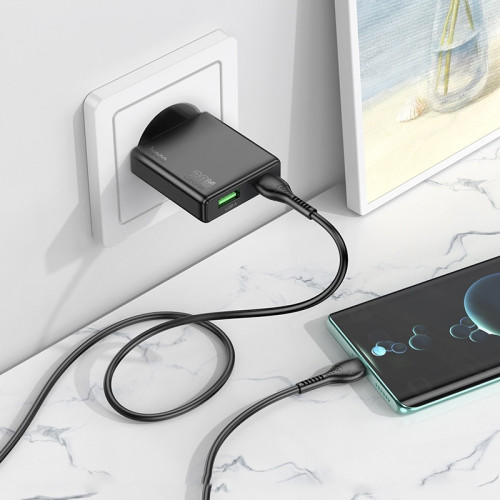 HOCO N38 Тънко Зарядно с Кабел TYPE-C към Lightning PD-20W QC-3.0 1M HOCO N38 Тънко Зарядно с Кабел TYPE-C към Lightning PD-20W QC-3.0 1M