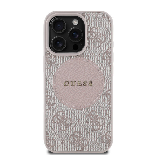6798 GUESS HC MAGSAFE PU 4G CIRCLE W/ CLASSIC LOGO PINK iPhone 16 PRO