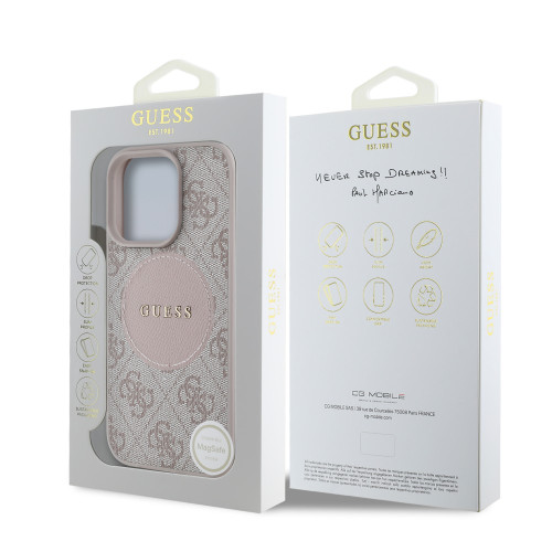 6798 GUESS HC MAGSAFE PU 4G CIRCLE W/ CLASSIC LOGO PINK iPhone 16 PRO