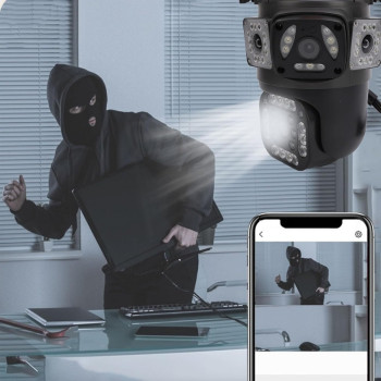 V380-A14 WIFI ТРОЙНА IP Камера ( APP:V380PRO) Въртяща водоустойчива WiFi камера с 3 обектива