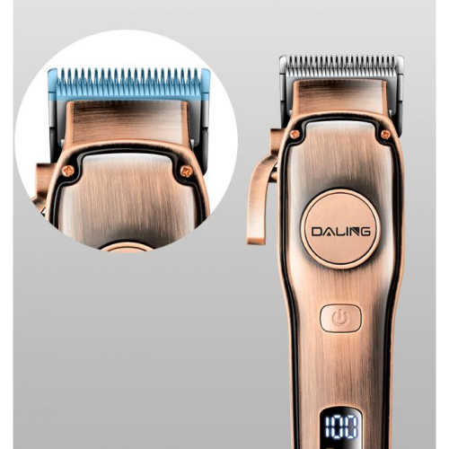 DALING DL-1215 Безжичен акумулаторен тример за подстригване на коса Wood Grain Color Безжичен акумулаторен LED