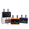 M4403 Караоке Bluetooth Тонколона с 2 Микрофона (Оранжев), 35W, RGB Осветление, Преносима, Поддръжка BT/TF/AUX/FM/TWS