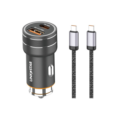 LINK✮STAR CC48 48W Бързо зарядно PD30W + QC18W Type-C към Type-C LINK✮STAR CC48 48W Бързо зарядно PD30W + QC18W Type-C към Type-C