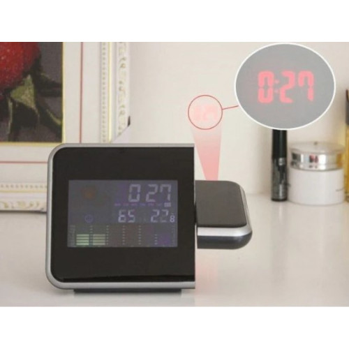 Часовник с календар, аларма и LED проекти DS-8190 - Черен, аларма, LCD, цветен екран PRO