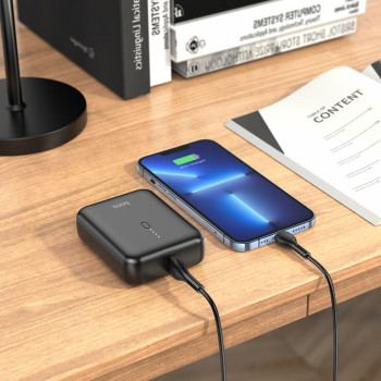 HOCO J96 мини Външна батерия 5,000mAh 1XUSB-C 81*62*25 - Черен