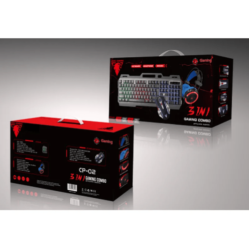 JEDEL Комбо 3 в 1 CP-02 светеща RGB клавиатура с мишка, слушалки