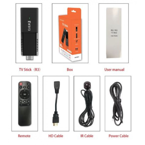 2024 TV3 TV 8k android 13.0 инфрачервено дистанционно управление TV Stick 2GB 16GB 2.4G Wifi 100M-LAN порт Netflix Youtube Media Player