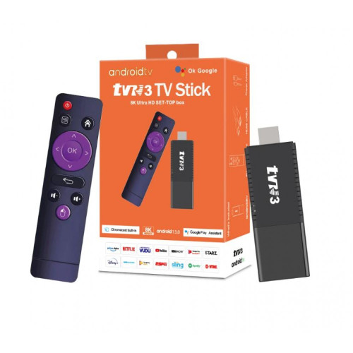 2024 TV3 TV 8k android 13.0 инфрачервено дистанционно управление TV Stick 2GB 16GB 2.4G Wifi 100M-LAN порт Netflix Youtube Media Player