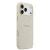0182 GUESS HC MAGSAFE PU W/ PEONY HOT STAMP BEIGE IP17 PRO MAX