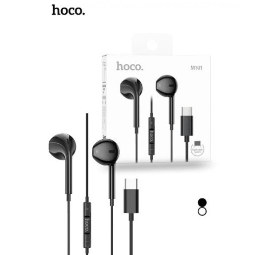 HOCO M101 USB-C/Type-C интерфейс Crystal Joy Слушалки Earpods (Черен)