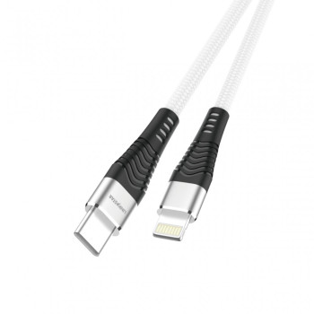 LINK★STAR LS-232 100W Плетен Type-C към Lightning кабел 2M Fast Charge - Бял