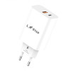 L✮Star LS56 Адаптер 45W 2изх. PD(25W)+QC3.0(20W) SuperFast USB-C - Бял