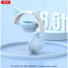 XO-BE38 Bluetooth слушалка Котешки уши Цветни RGB - Син