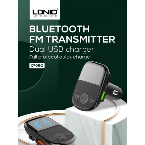 LDNIO Трансмитер и зарядно PD25 WC706Q QC3.0+PD20W - USB към Type-C LDNIO Трансмитер и зарядно PD25 WC706Q QC3.0+PD20W - USB към Type-C