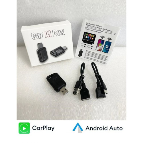 CarPlay/Android Auto CA03 Адаптер Безжичен – Dual-Band 2.4G/5.8GHz, Bluetooth 4.2, Plug & Play, Поддържа OTA