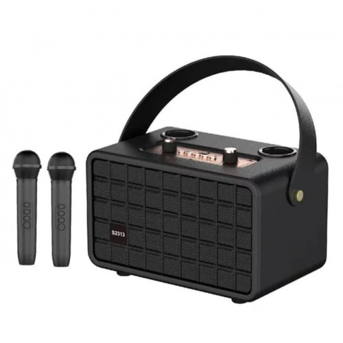 M2313 Безжична караоке тонколона (Черен) Authentics S2313 с 2 микрофона – 2x15W, Bluetooth