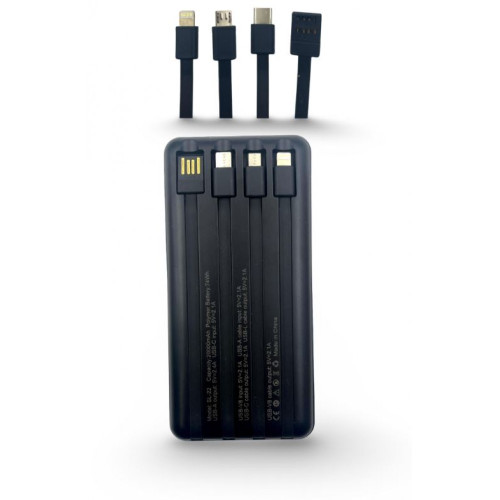 L✮Star SL-22 4в1 Преносимо зарядно с вградени кабели - 20,000MAH - Черен