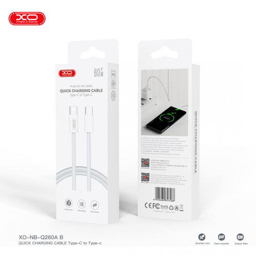 Кабел XO NB-Q260A Fast 60W. Type-C към Type-C