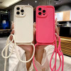 TP-16 Силиконов калъф с връзка за iPhone 13 Pro Max - Розов