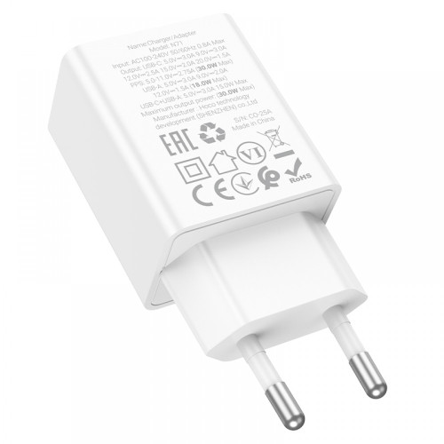 HOCO Адаптер N71 PD30W+QC3.0 - Бял
