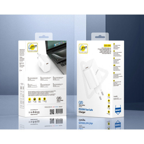 L✮Star Адаптер SCD-20W USB-C PD20W - Бял