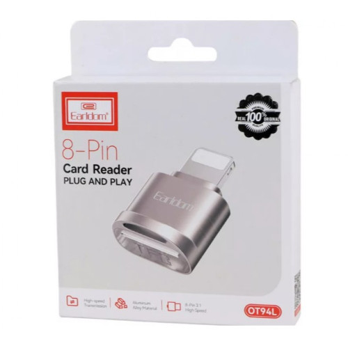 EARLDOM OT94L , Card Reader за iPhone Lightning Четец за карти SD , Сребрист EARLDOM OT94L , Card Reader за iPhone Lightning Четец за карти SD , Сребрист
