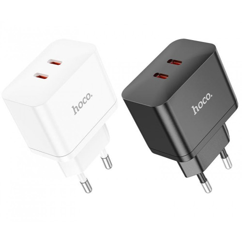 HOCO N29 35W двоен PD Адаптер с два USB-C изхода - Бял