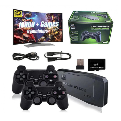 Безжичен контролер M8 Gamepad Retro Game Stick - 2.4G. Вградена в 10000+ игри 4K HDMI изход, 32GB