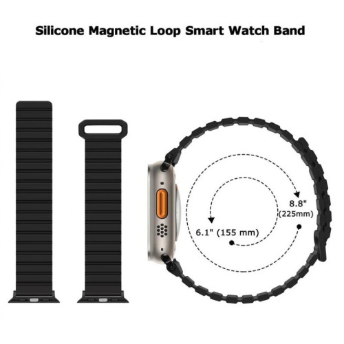 Магнитна каишка BN-10 Apple Watch iWatch 42/44/45/49mm - Винен /Сив отвътре