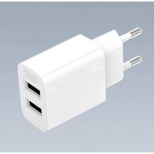 XO Зарядно устройство XO Wall charger L109 2x USB-A, cable USB Type-C, 2.4A (white