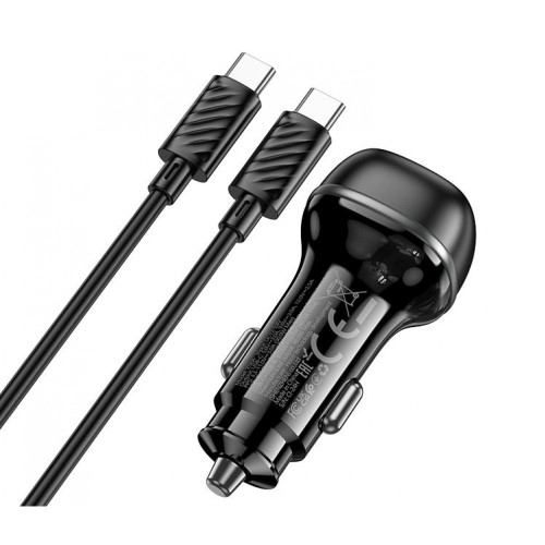 HOCO Z58A Зарядно за кола USB+USB-C PD20W + QC3.0 38W - USB към Type-C