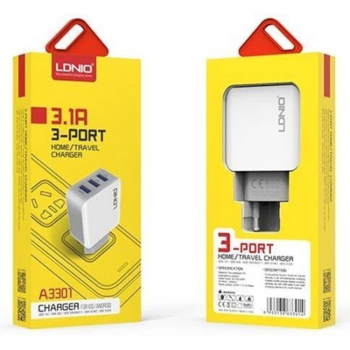 220V С 3 - изхода USB LDNIO A3301 3.1A USB Lightning