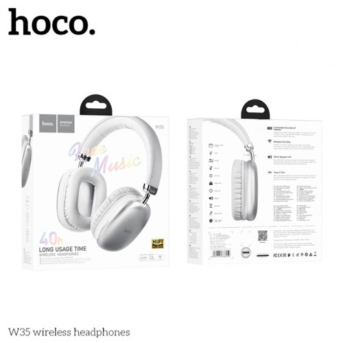 HOCO W35 Безжични слушалкиFree Music 40 часа - Бял
