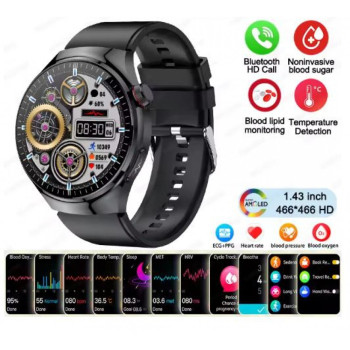 MK53 Смарт часовник 3 Каишки GT4 Bluetooth 47мм - Черен