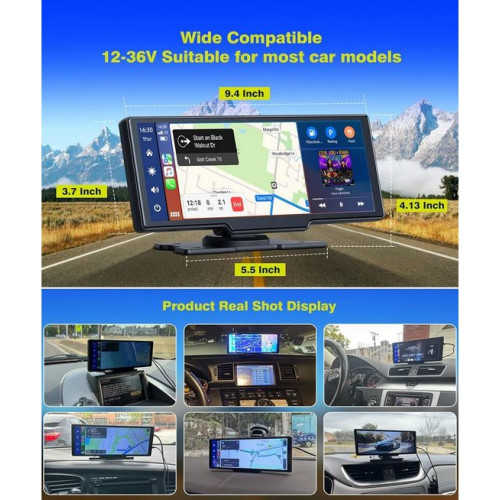 C990 10-инчов Apple Carplay/Android Auto Безжична автомобилна стерео GPS навигация автомобилен екран , Bluetooth, Siri/Google Assistant