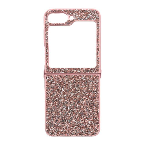 D75 Калъф с камъни за Samsung Z Flip 7 от 2 части - Розов