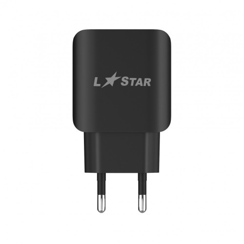 220V TC-9 L✮Star 2в1 3.0A Type-C за телефон Бързо зареждащ - Черен