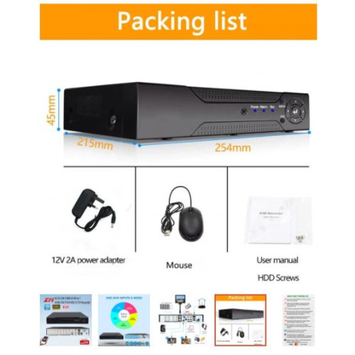 AHD6016T-LY 16CH 5MP 1080p Full HD AHD/TVI/CVI/NVR/DVR H.264 H.265 5 в 1 (приложение XMeye)