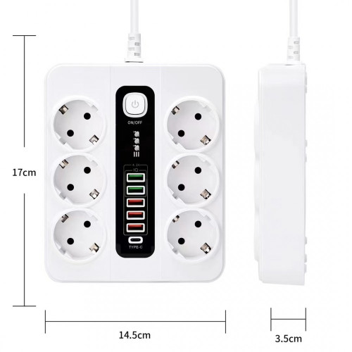 Разклонител BKL-11EU Overload Protection 3000W, 100-250V, 50/60Hz, 38W , бял