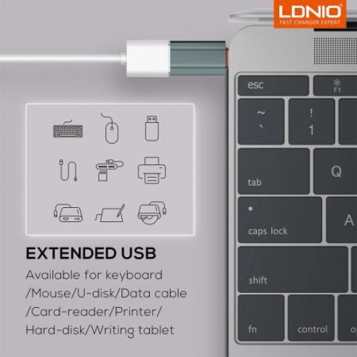 LC140 Адаптер LDNIO USB-C към USB-A OTG Pendrive